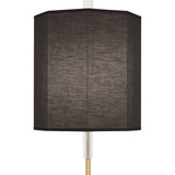 Robert Abbey Kate Table Lamp Modern Brass Finish w/ Clear Crystal Accents Raven Black Fabric Shade