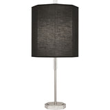 Robert Abbey Kate Table Lamp Polished Nickel Finish w/ Clear Crystal Accents Raven Black Fabric Shade