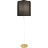 Robert Abbey Kate Floor Lamp Modern Brass Finish w/ Clear Crystal Accents Raven Black Fabric Shade