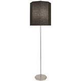 Robert Abbey Kate Floor Lamp Polished Nickel Finish w/ Clear Crystal Accents Raven Black Fabric Shade