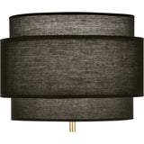 Robert Abbey Decker Table Lamp Modern Brass Finish Raven Black Fabric Shade