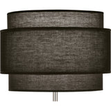 Robert Abbey Decker Table Lamp Polished Nickel Finish Raven Black Fabric Shade