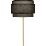 Robert Abbey Decker Floor Lamp Modern Brass Finish Raven Black Fabric Shade