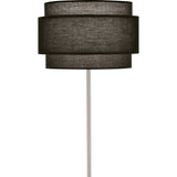 Robert Abbey Decker Floor Lamp Polished Nickel Finish Raven Black Fabric Shade