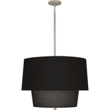 Robert Abbey Decker Pendant Polished Nickel Finish Raven Black Fabric Shade