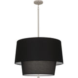 Robert Abbey Decker Pendant Polished Nickel Finish Raven Black Fabric Shade