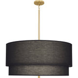 Robert Abbey Decker Pendant Modern Brass Finish Raven Black Fabric Shade