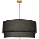 Robert Abbey Decker Pendant Modern Brass Finish Raven Black Fabric Shade