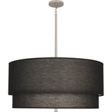 Robert Abbey Decker Pendant Polished Nickel Finish Raven Black Fabric Shade