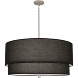 Robert Abbey Decker Pendant Polished Nickel Finish Raven Black Fabric Shade