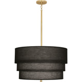 Robert Abbey Decker Pendant Modern Brass Finish Raven Black Fabric Shade