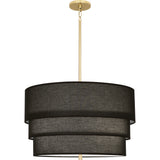 Robert Abbey Decker Pendant Modern Brass Finish Raven Black Fabric Shade