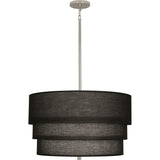 Robert Abbey Decker Pendant Polished Nickel Finish Raven Black Fabric Shade