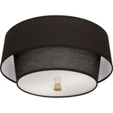 Robert Abbey Decker Flushmount Modern Brass Finish Raven Black Fabric Shade