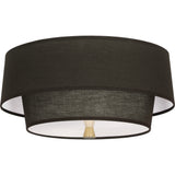 Robert Abbey Decker Flushmount Modern Brass Finish Raven Black Fabric Shade