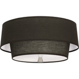 Robert Abbey Decker Flushmount Polished Nickel Finish Raven Black Fabric Shade