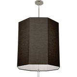 Robert Abbey Kate Pendant Modern Brass Finish w/ Clear Crystal Accent Raven Black Fabric Shade