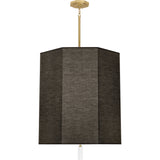 Robert Abbey Kate Pendant Modern Brass Finish w/ Clear Crystal Accent Raven Black Fabric Shade