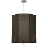 Robert Abbey Kate Pendant Polished Nickel Finish w/ Clear Crystal Accent Raven Black Fabric Shade