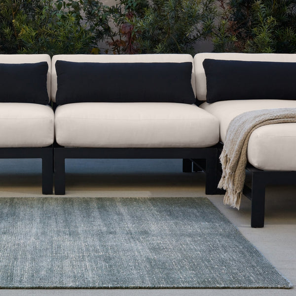 Jaipur Living Rebecca Limon Rbc12 Handwoven Handmade 100% Pet Yarn Solids Solid Outdoor Rug Blue 100% Pet Yarn Rug161196