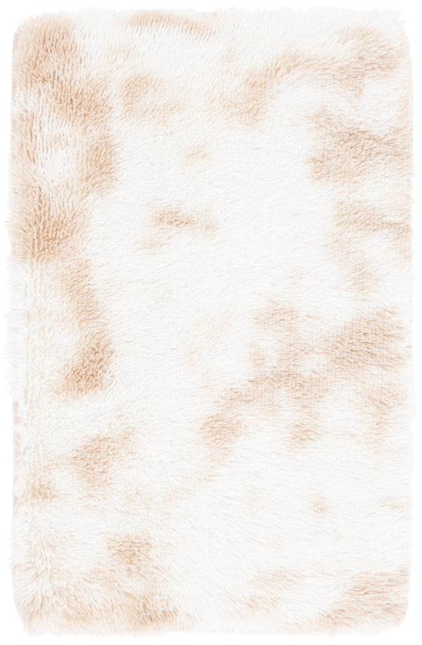 Safavieh Rainbow Shag Area Rug – Luxurious Slip-resistant Design For Stylish Home Décor Enhancement Light Beige Polyester Pile Rbo100a-8