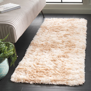 Safavieh Rainbow Shag Area Rug – Luxurious Slip-resistant Design For Stylish Home Décor Enhancement Beige Polyester Pile Rbo100b-6