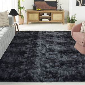 Safavieh Rainbow Shag Area Rug – Luxurious Slip-resistant Design For Stylish Home Décor Enhancement Dark Grey Polyester Pile Rbo100f-2
