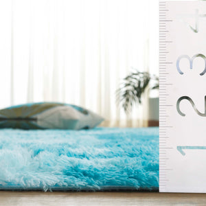 Safavieh Rainbow Shag Area Rug – Luxurious Slip-resistant Design For Stylish Home Décor Enhancement Aqua Polyester Pile Rbo100j-8