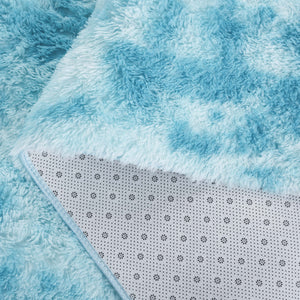 Safavieh Rainbow Shag Area Rug – Luxurious Slip-resistant Design For Stylish Home Décor Enhancement Aqua Polyester Pile Rbo100j-8