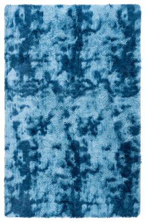 Safavieh Rainbow Shag Area Rug – Luxurious Slip-resistant Design For Stylish Home Décor Enhancement Blue Polyester Pile Rbo100m-8