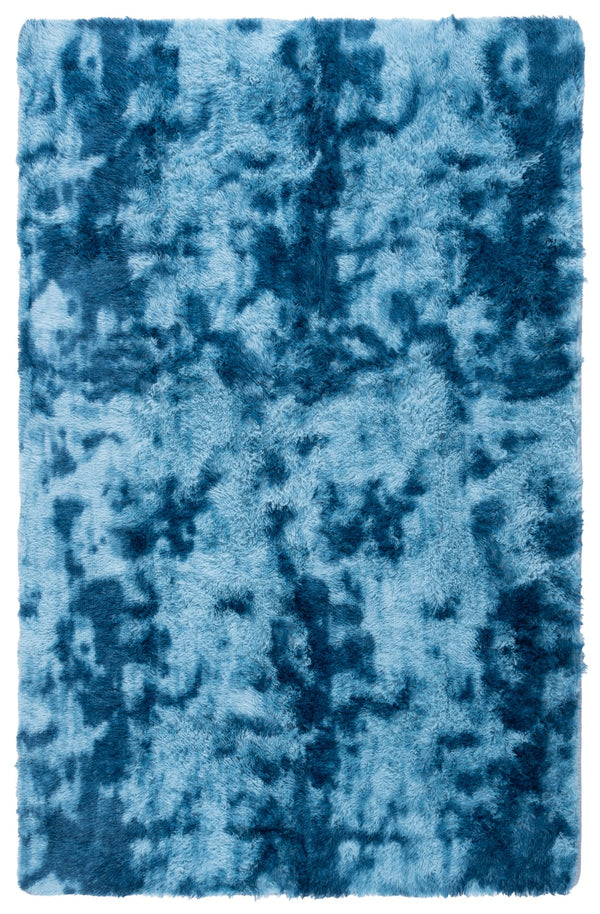 Safavieh Rainbow Shag Area Rug – Luxurious Slip-resistant Design For Stylish Home Décor Enhancement Blue Polyester Pile Rbo100m-8
