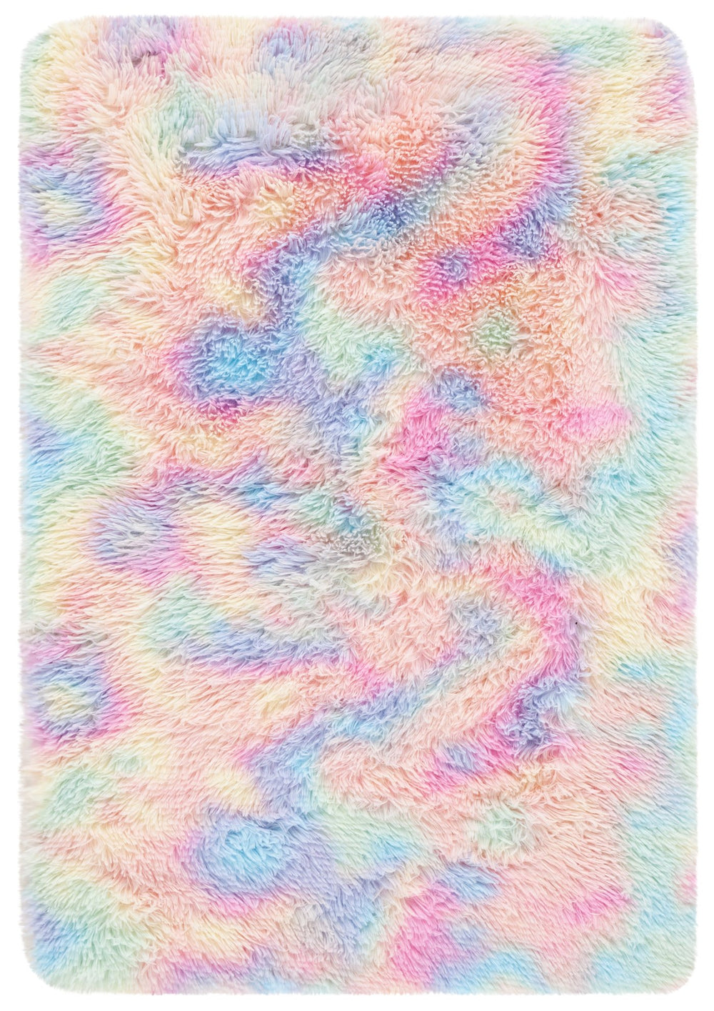 Safavieh Rainbow Shag Area Rug – Luxurious Slip-resistant Design For Stylish Home Décor Enhancement Rainbow Polyester Pile Rbo100r-8