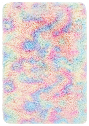 Safavieh Rainbow Shag Area Rug – Luxurious Slip-resistant Design For Stylish Home Décor Enhancement Rainbow Polyester Pile Rbo100r-8