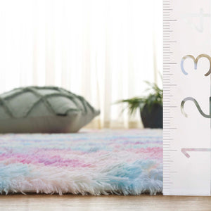 Safavieh Rainbow Shag Area Rug – Luxurious Slip-resistant Design For Stylish Home Décor Enhancement Rainbow Polyester Pile Rbo100r-8