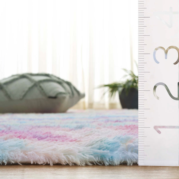 Safavieh Rainbow Shag Area Rug – Luxurious Slip-resistant Design For Stylish Home Décor Enhancement Rainbow Polyester Pile Rbo100r-8