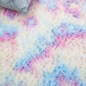 Safavieh Rainbow Shag Area Rug – Luxurious Slip-resistant Design For Stylish Home Décor Enhancement Rainbow Polyester Pile Rbo100r-8