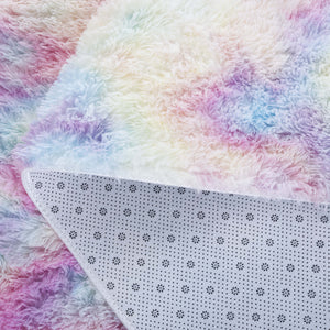 Safavieh Rainbow Shag Area Rug – Luxurious Slip-resistant Design For Stylish Home Décor Enhancement Rainbow Polyester Pile Rbo100r-8