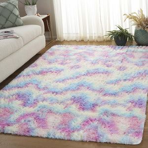 Safavieh Rainbow Shag Area Rug – Luxurious Slip-resistant Design For Stylish Home Décor Enhancement Rainbow Polyester Pile Rbo100r-8