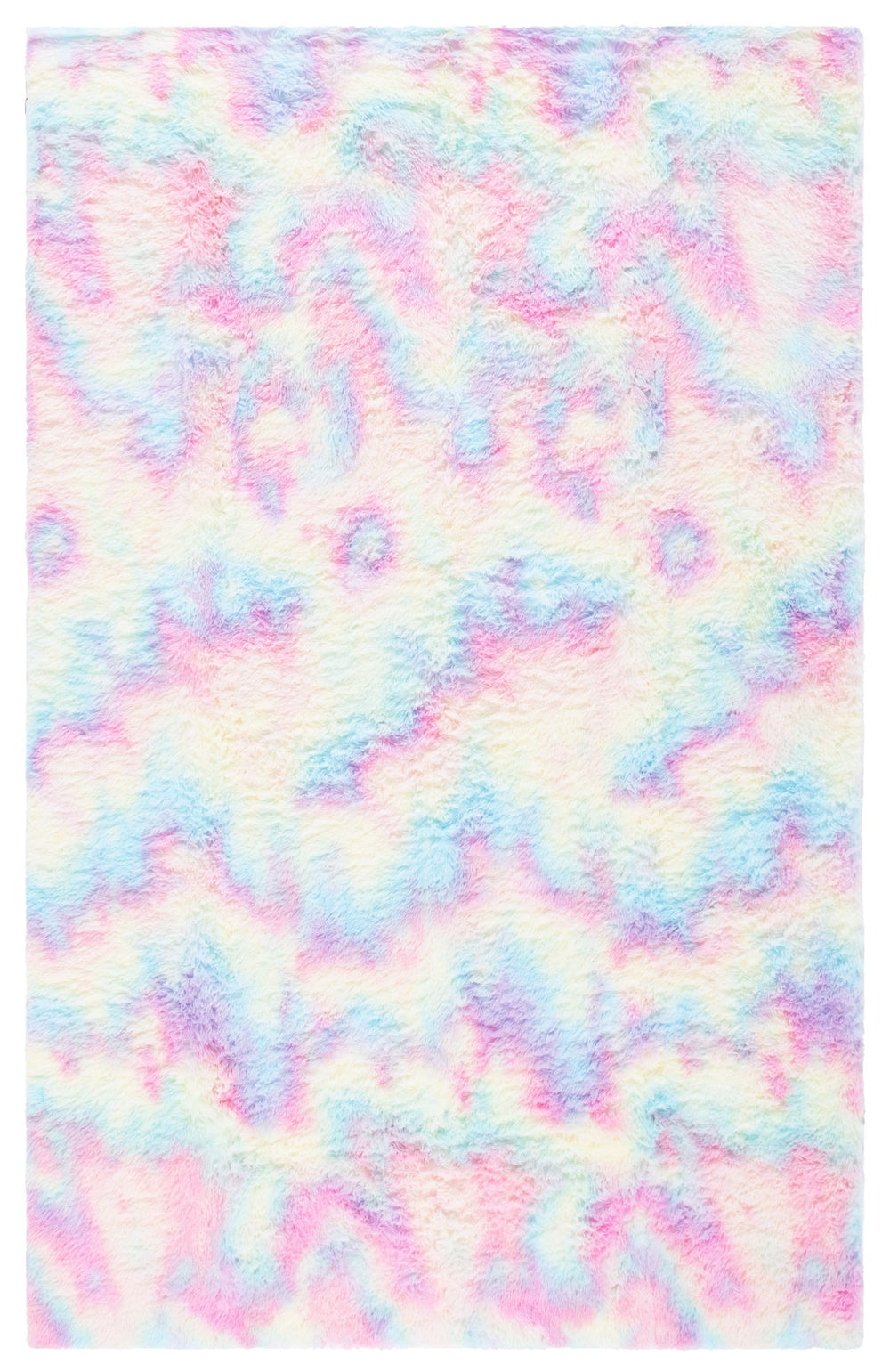 Safavieh Rainbow Shag Area Rug – Luxurious Slip-resistant Design For Stylish Home Décor Enhancement Rainbow Polyester Pile Rbo100r-8