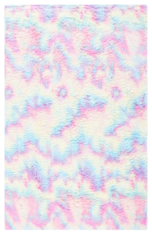 Safavieh Rainbow Shag Area Rug – Luxurious Slip-resistant Design For Stylish Home Décor Enhancement Rainbow Polyester Pile Rbo100r-8