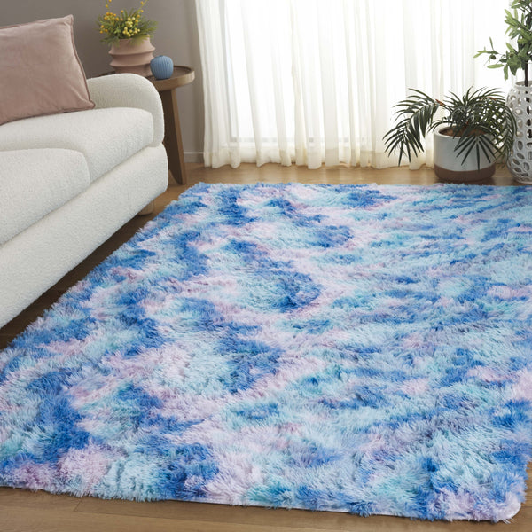 Safavieh Rainbow Shag Area Rug – Luxurious Slip-resistant Design For Stylish Home Décor Enhancement Rainbow ,Multi Polyester Pile Rbo100s-8