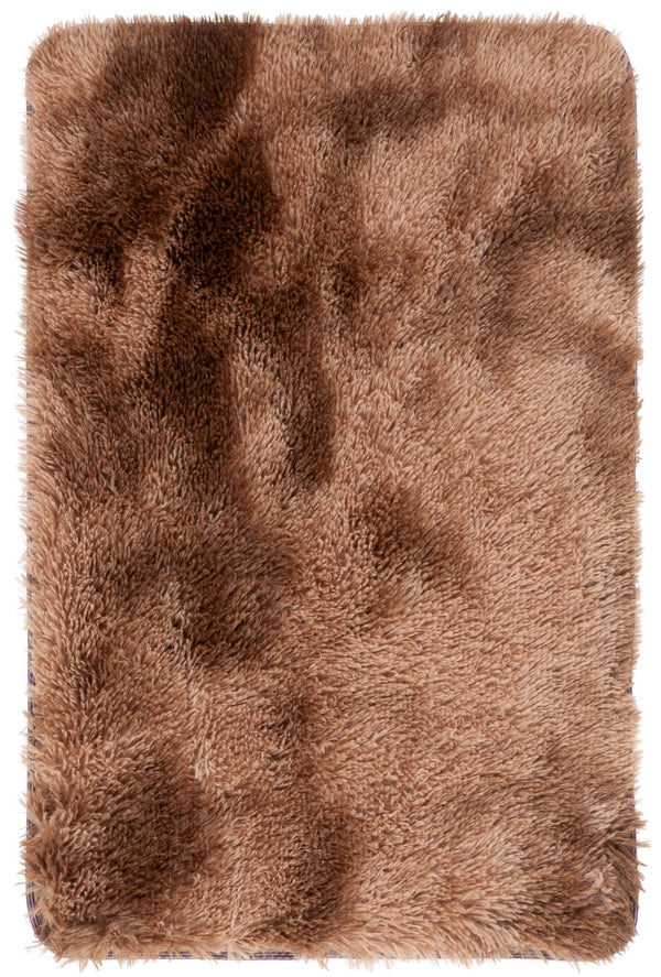 Safavieh Rainbow Shag Area Rug – Luxurious Slip-resistant Design For Stylish Home Décor Enhancement Brown Polyester Pile Rbo100t-3