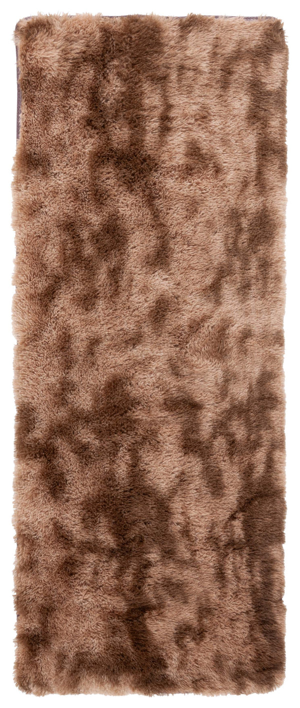 Safavieh Rainbow Shag Area Rug – Luxurious Slip-resistant Design For Stylish Home Décor Enhancement Brown Polyester Pile Rbo100t-3
