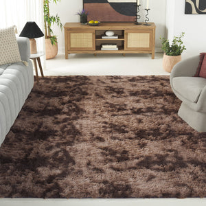 Safavieh Rainbow Shag Area Rug – Luxurious Slip-resistant Design For Stylish Home Décor Enhancement Brown Polyester Pile Rbo100t-3