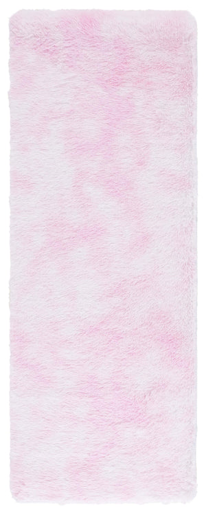 Safavieh Rainbow Shag Area Rug – Luxurious Slip-resistant Design For Stylish Home Décor Enhancement Pink Polyester Pile Rbo100u-6