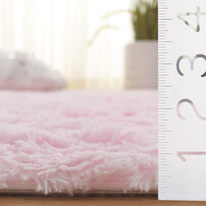 Safavieh Rainbow Shag Area Rug – Luxurious Slip-resistant Design For Stylish Home Décor Enhancement Pink Polyester Pile Rbo100u-6