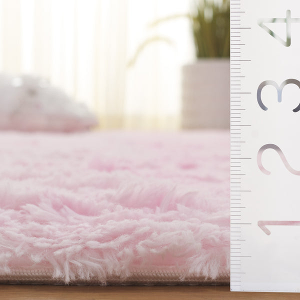 Safavieh Rainbow Shag Area Rug – Luxurious Slip-resistant Design For Stylish Home Décor Enhancement Pink Polyester Pile Rbo100u-6