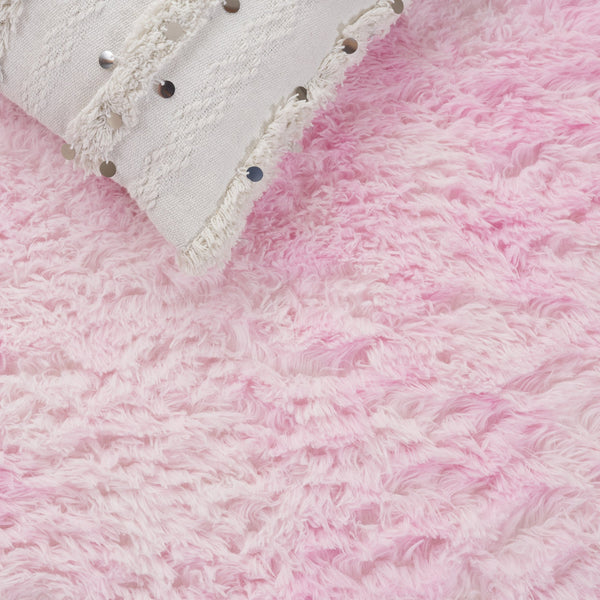 Safavieh Rainbow Shag Area Rug – Luxurious Slip-resistant Design For Stylish Home Décor Enhancement Pink Polyester Pile Rbo100u-6