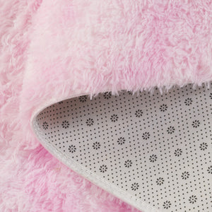 Safavieh Rainbow Shag Area Rug – Luxurious Slip-resistant Design For Stylish Home Décor Enhancement Pink Polyester Pile Rbo100u-6