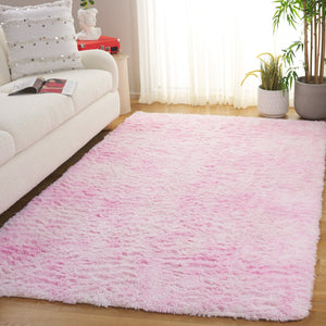 Safavieh Rainbow Shag Area Rug – Luxurious Slip-resistant Design For Stylish Home Décor Enhancement Pink Polyester Pile Rbo100u-6